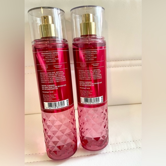 BBW Forever Red Fragrance Mist Spray Bath & Body Works Vanilla Rum 8 oz EA - Picture 2 of 4